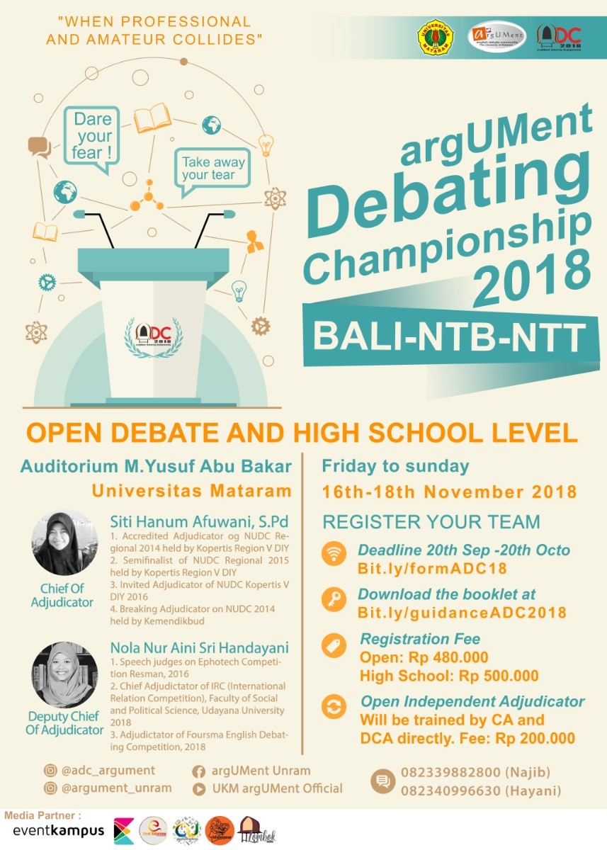 Poster argUMent Debating Championship 2018