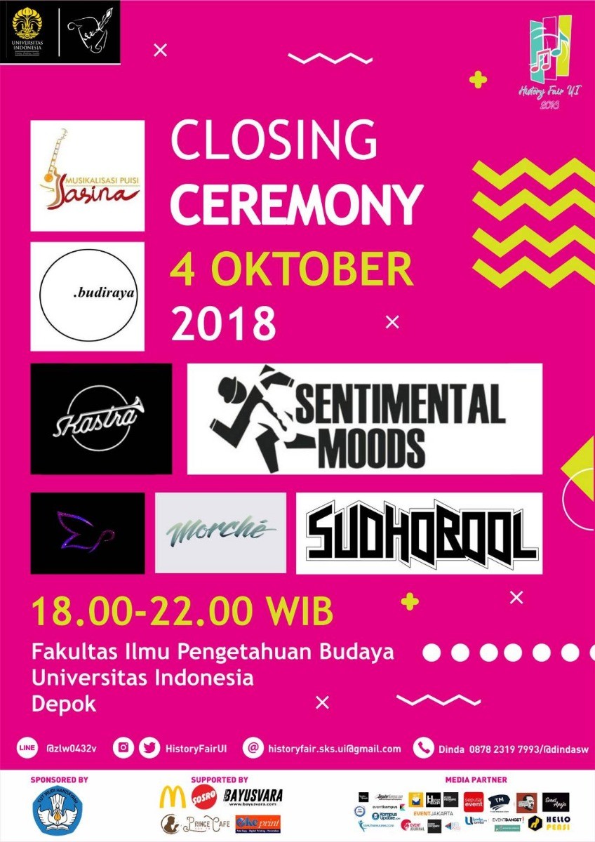 Poster CLOSING CEREMONY HISTORY FAIR UI 2018