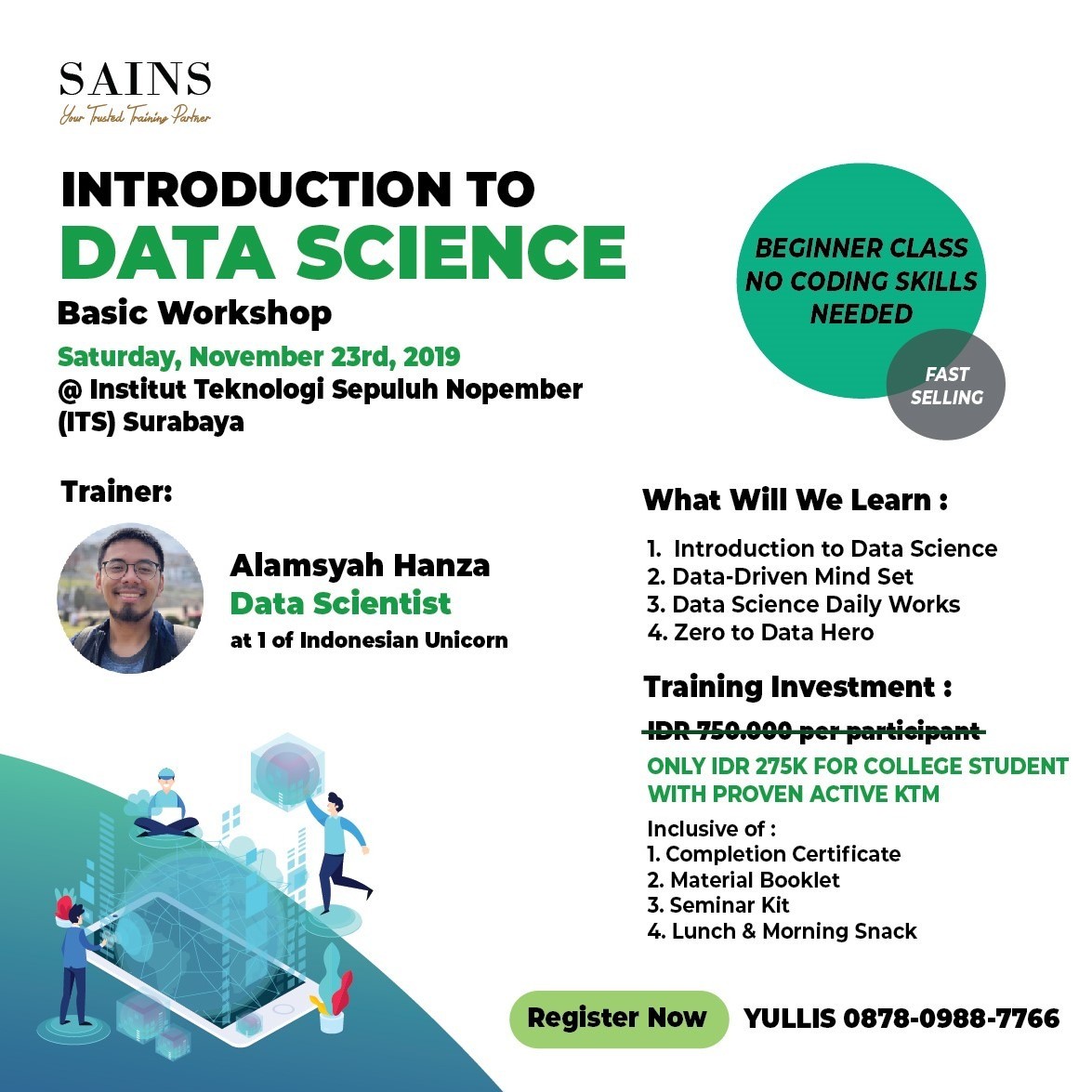 Poster Data Science Basic Workshop Surabaya Class Eventkampus