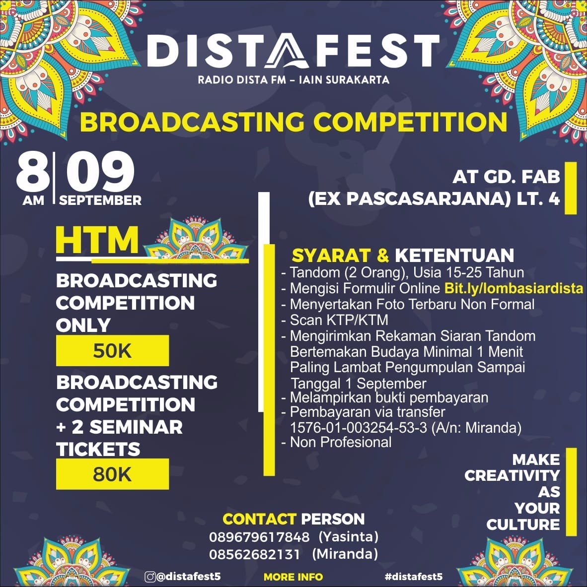 Poster Distafest broadcasting competition