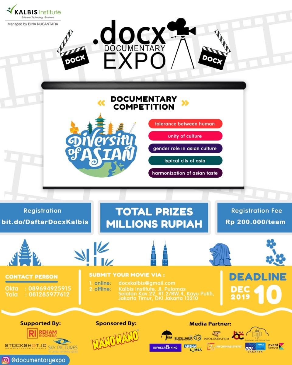 Poster Documentary Expo (DOCX) 2020 - Festival Film Dokumenter Kalbis Institute