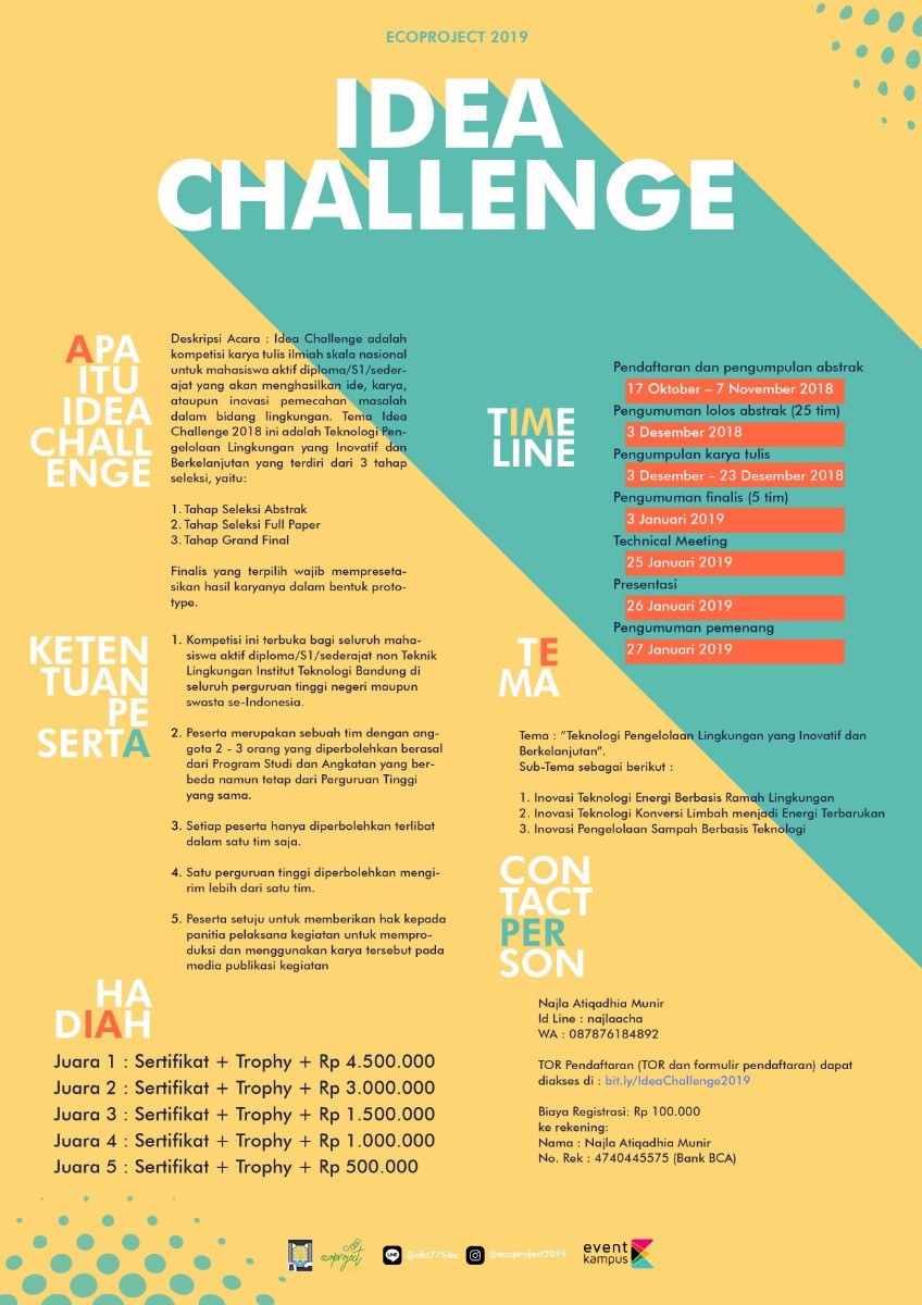 Poster Eco Project 2019: IDEA CHALLENGE