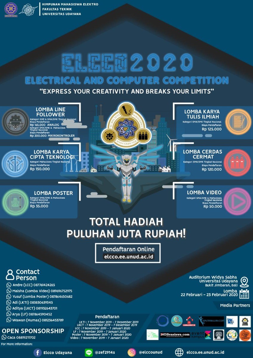 Poster ELCCO "ELECTRICAL AND COMPUTER COMPETITION" 2020