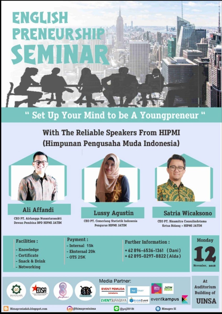 Poster ENGLISH PRENEURSHIP SEMINAR