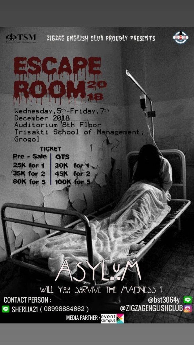 Poster Escape Room 2018 : Asylum