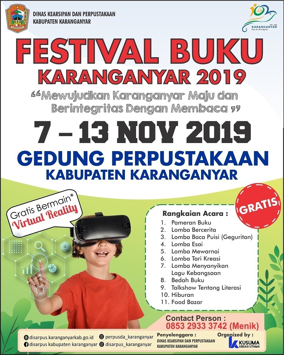 Poster FESTIVAL BUKU KARANGANYAR 2019