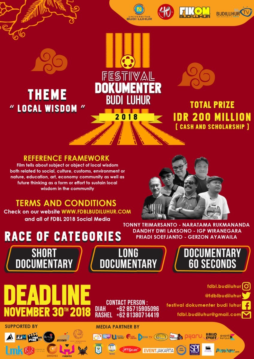 Poster Festival Dokumenter Budi Luhur 2018