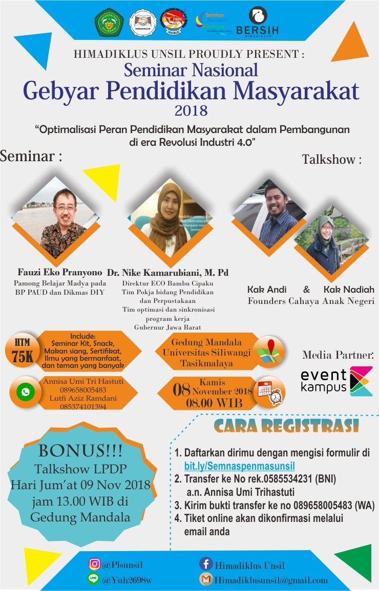 Poster Gebyar Seminar Nasional Pendidikan Masyarakat dan Talkshow LPDP