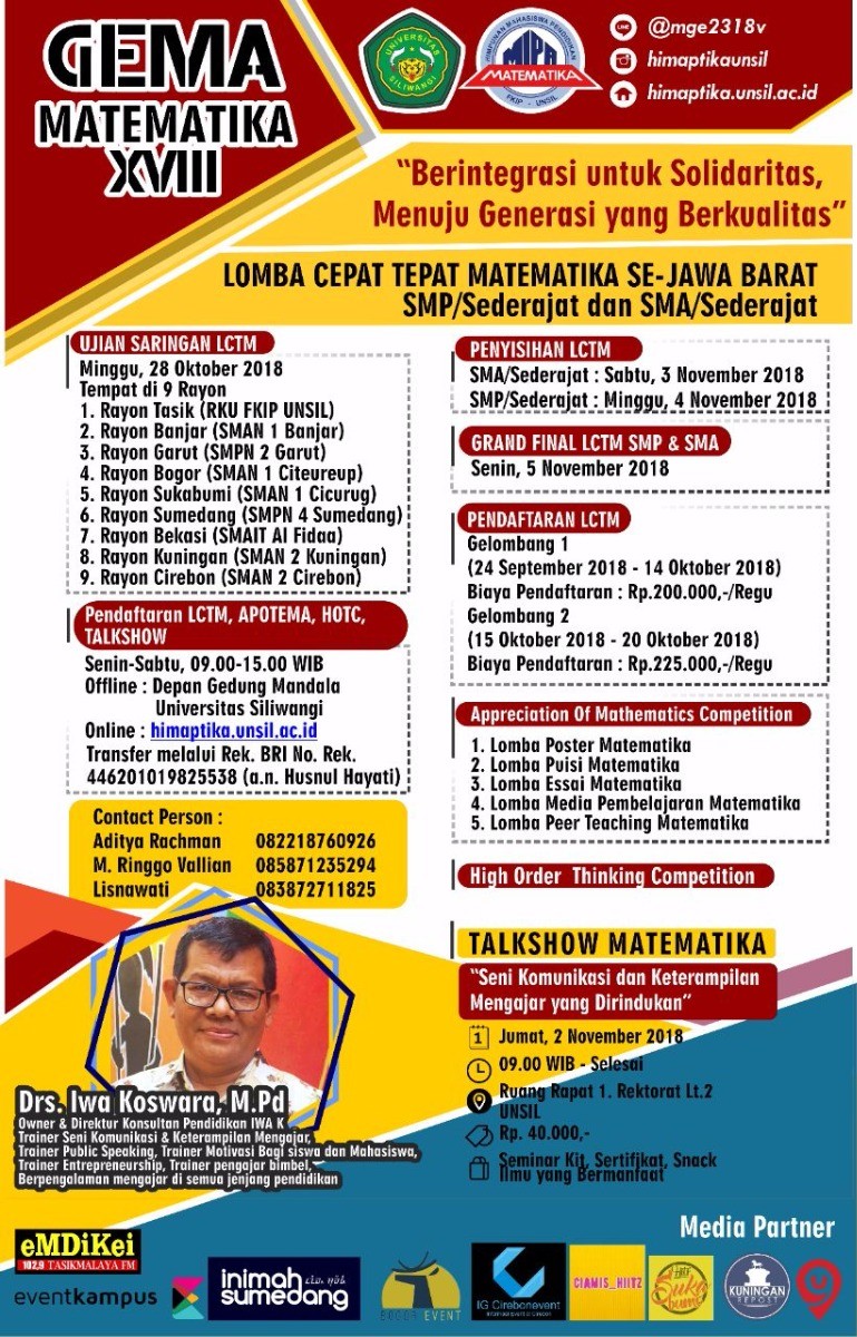 Poster GEMA MATEMATIKA XVIII