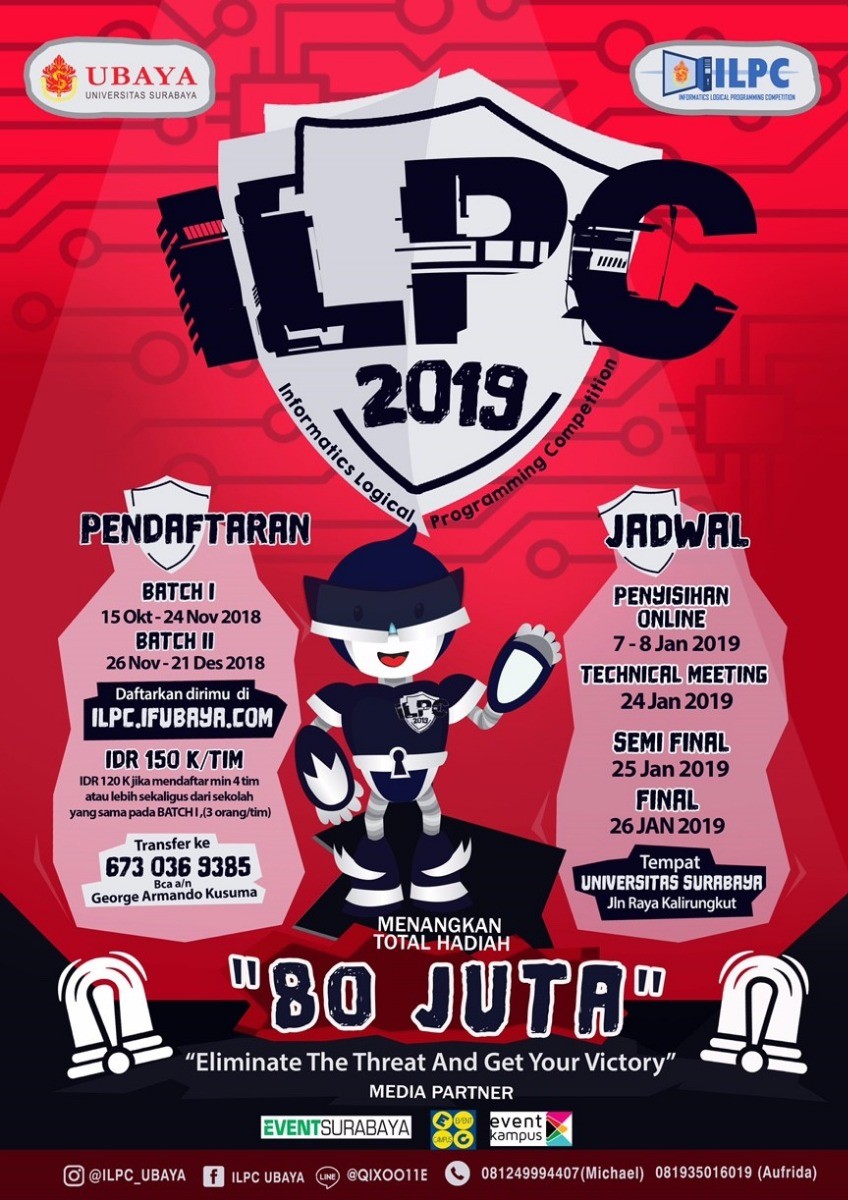 Poster ILPC 2019 (Informatics Logical Programming Competition)