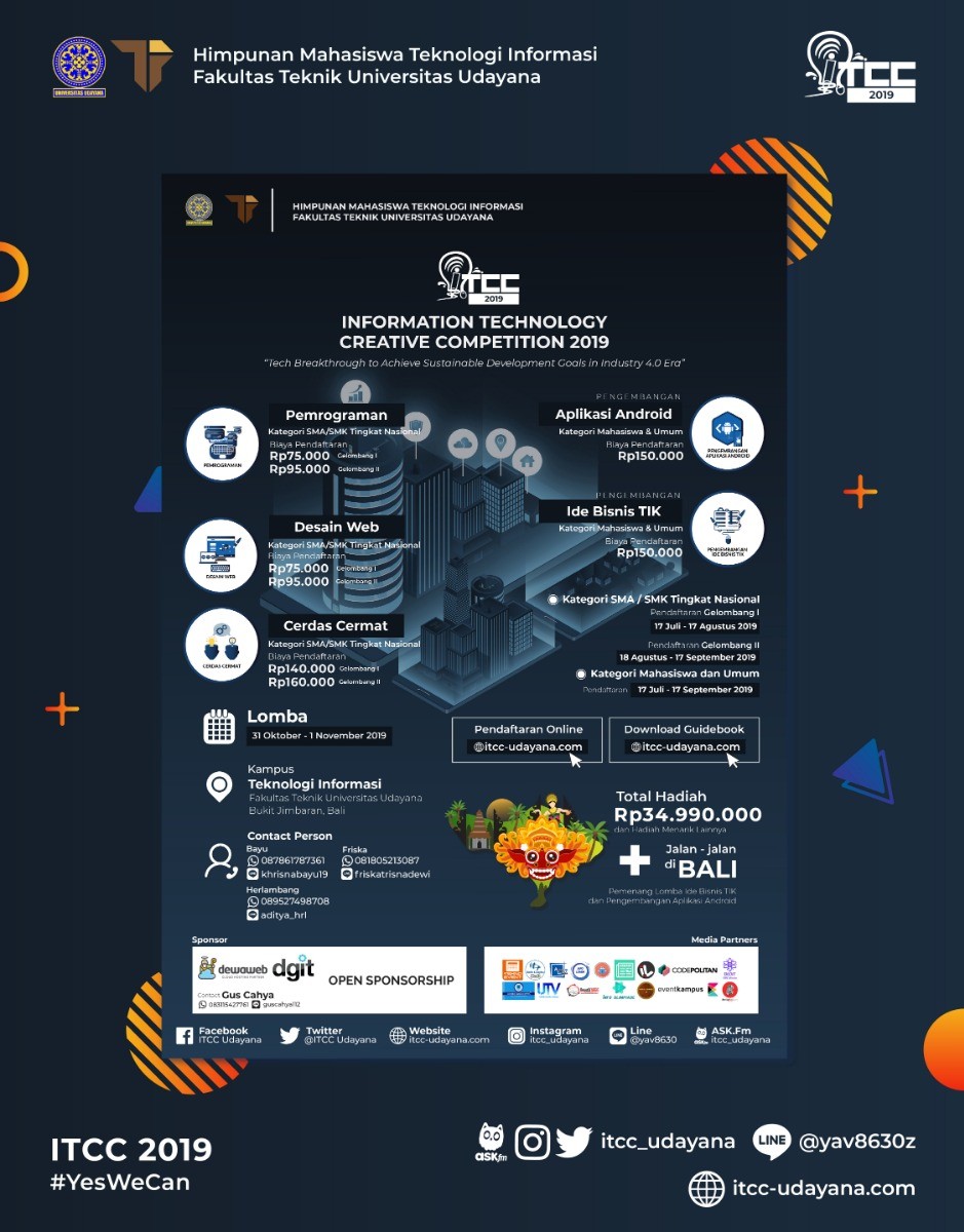 Poster INFORMATION TECHNOLOGY CREATIVE COMPETITION 2019