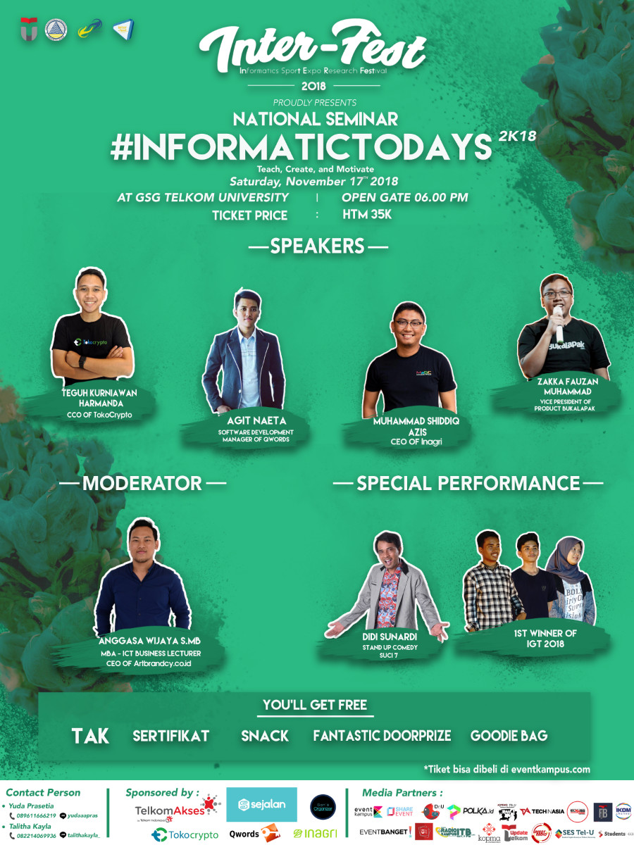 Poster INTERFEST 2018 : NATIONAL SEMINAR "INFORMATIC TODAYS"