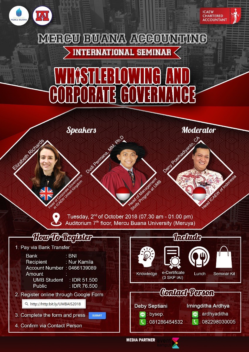 Poster INTERNATIONAL SEMINAR "WHISTLEBLOWING AND CORPORATE GOVERNANCE"