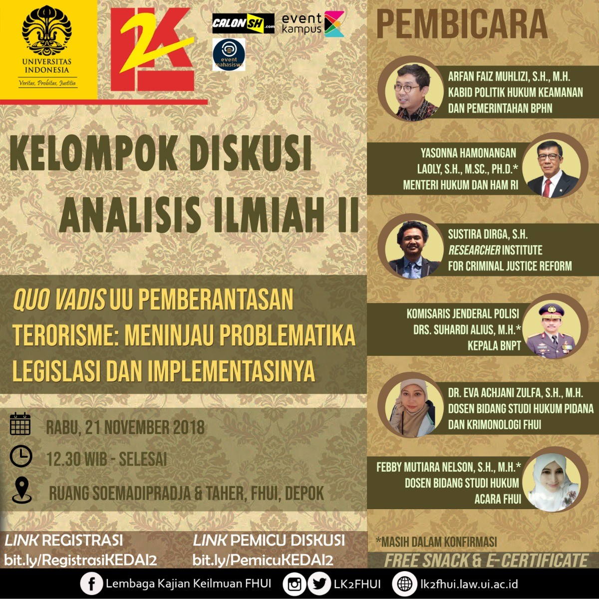 Poster KELOMPOK DISKUSI ANALISIS ILMIAH (KEDAI) II