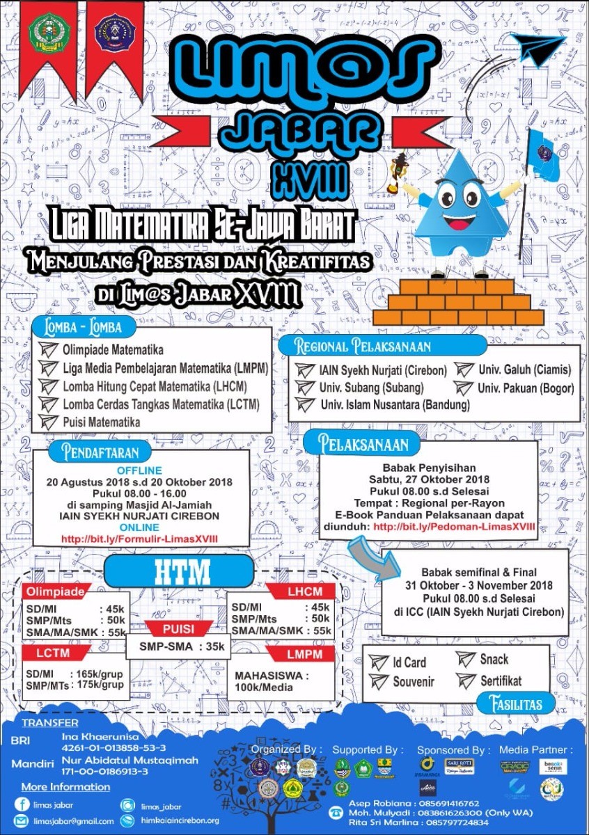 Poster Liga Matematika Se Jawa Barat (LIM@S Jabar) XVIII