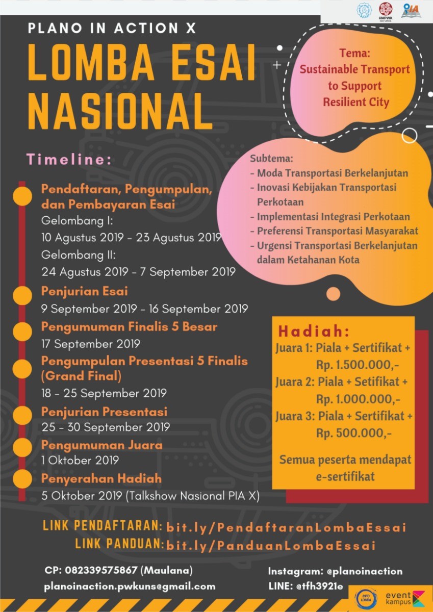 Poster Lomba Esai Nasional Plano In Action 10