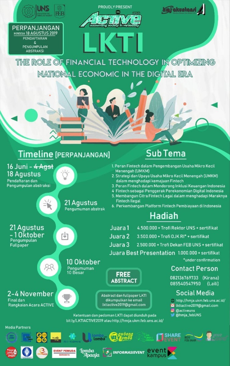 Poster LOMBA KARYA TULIS ILMIAH (LKTI) NASIONAL ACTIVE HMJ AKUNTANSI FEB UNS