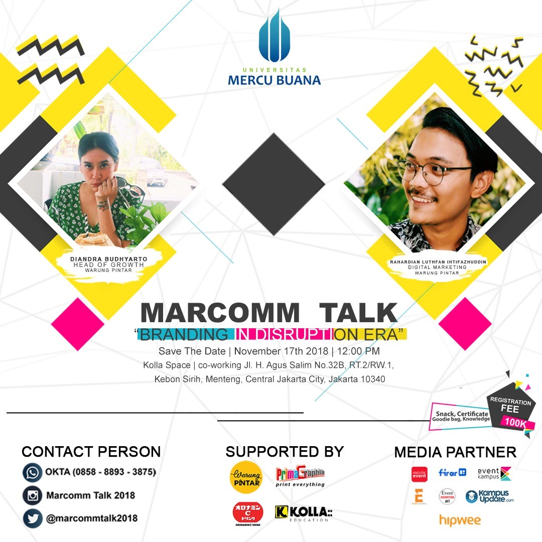 Poster Marcomm Talk: Branding In Disruption Era