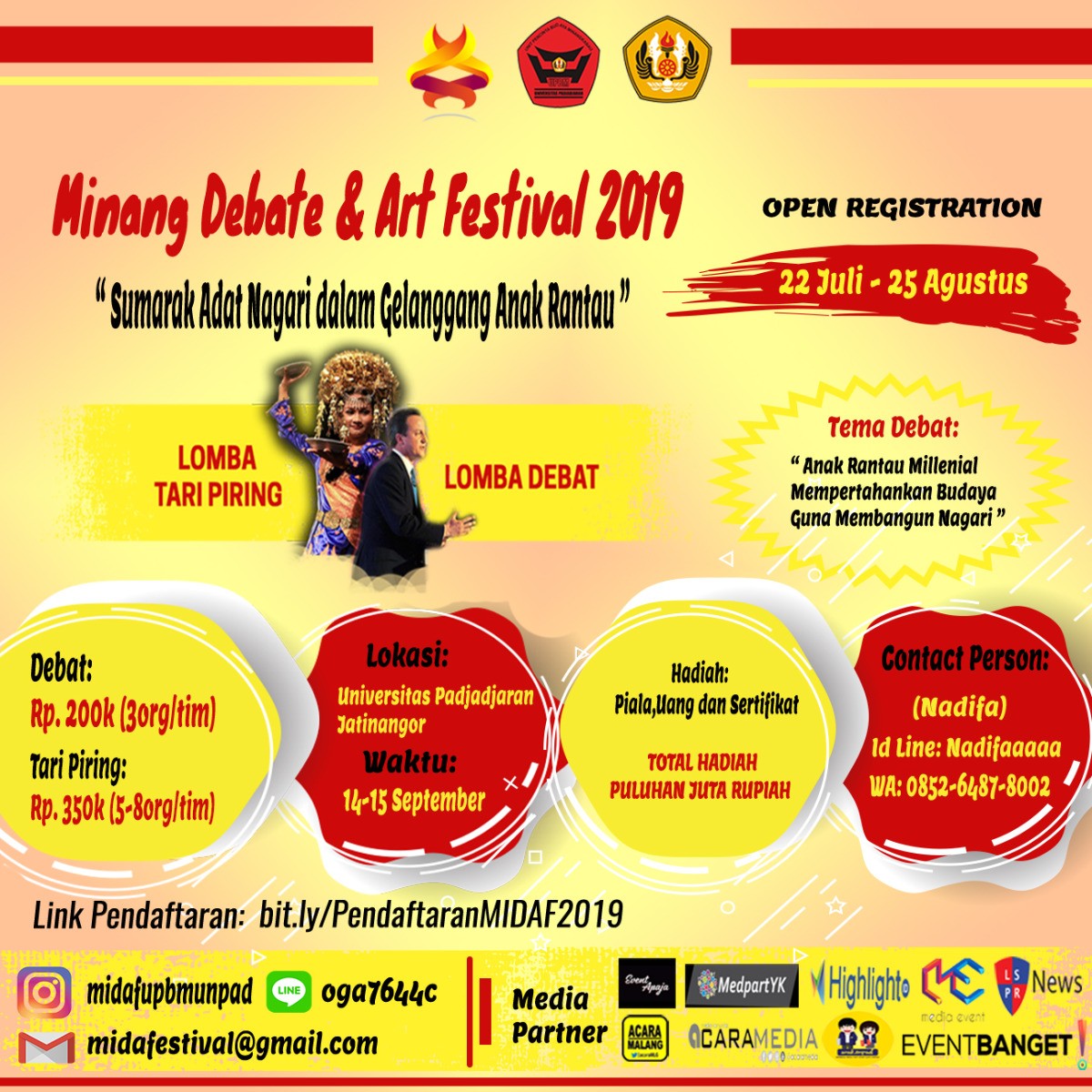 Poster Minang Debate & Art Festival 2019