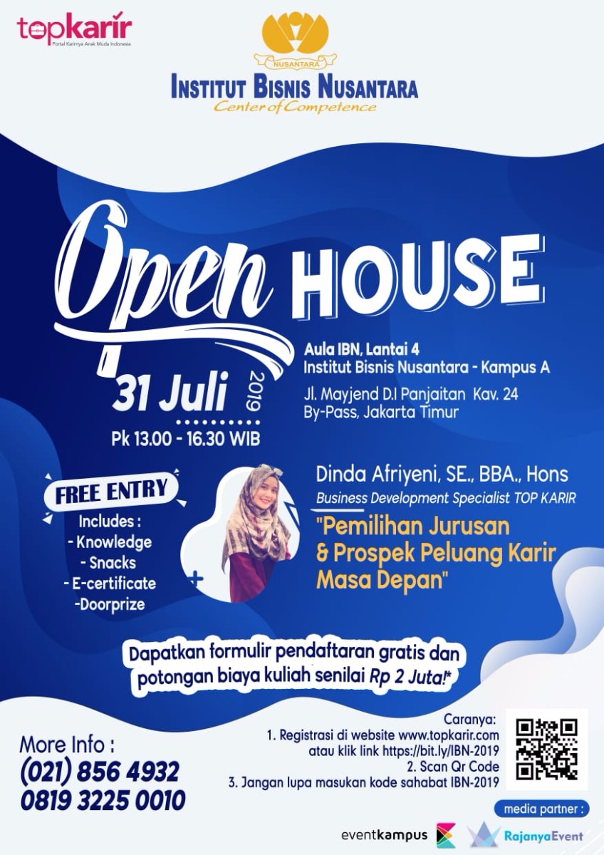 Poster Open House Institut Bisnis Nusantara