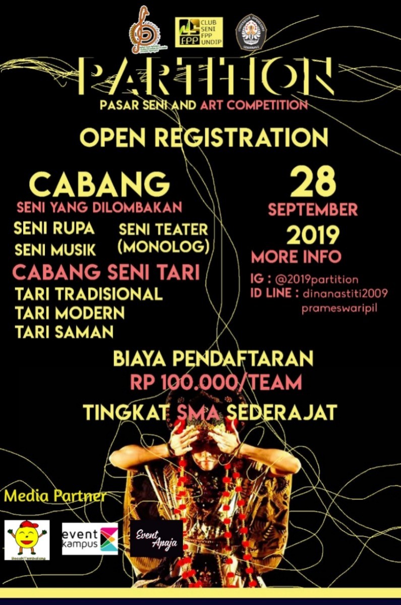 Poster Partition 2019 (Pasar Seni dan Art Competition)
