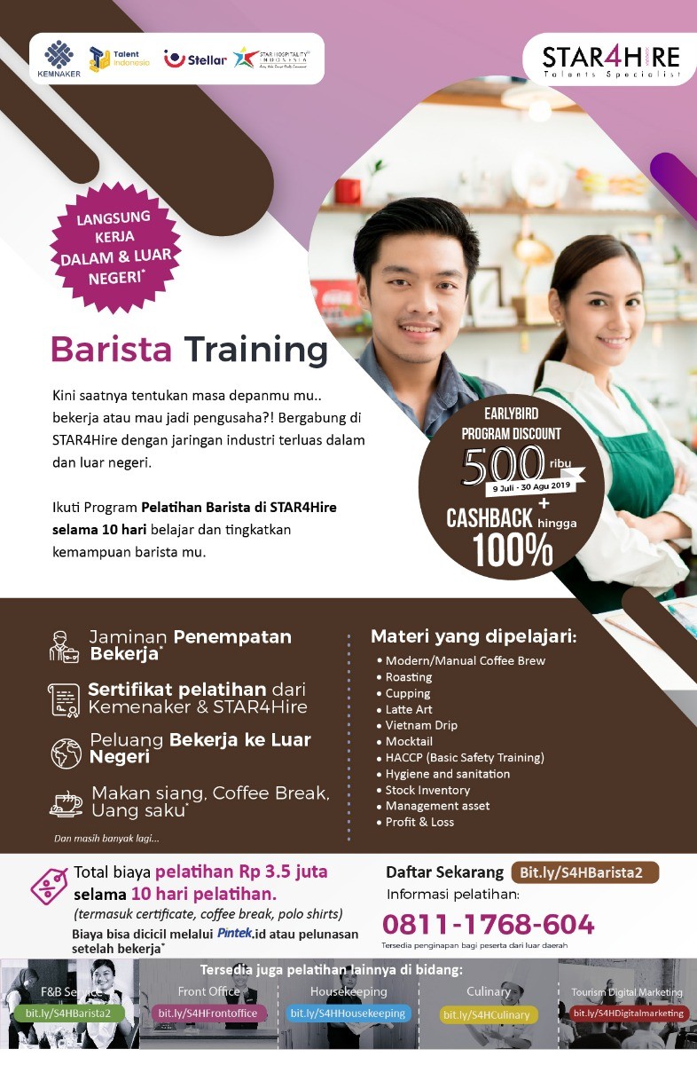 Poster Pelatihan Barista Batch 2 STAR4Hire