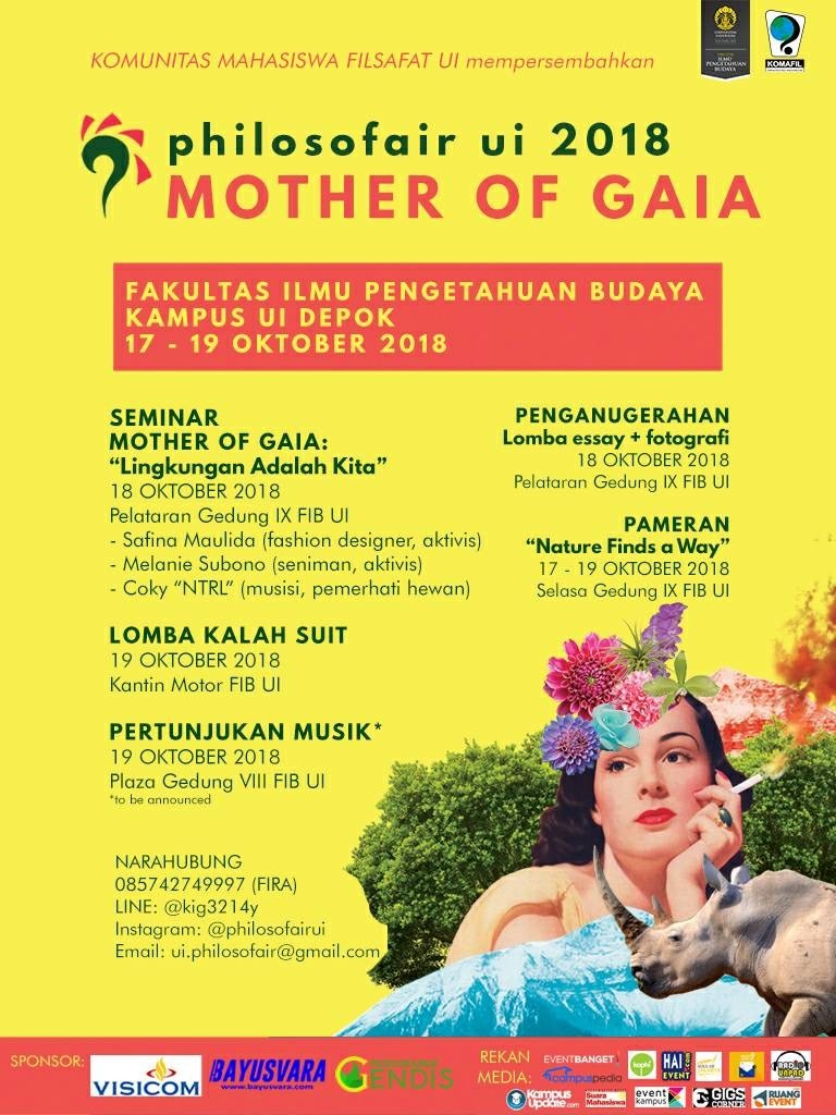 Poster Philosofair UI 2018: "Mother of Gaia"