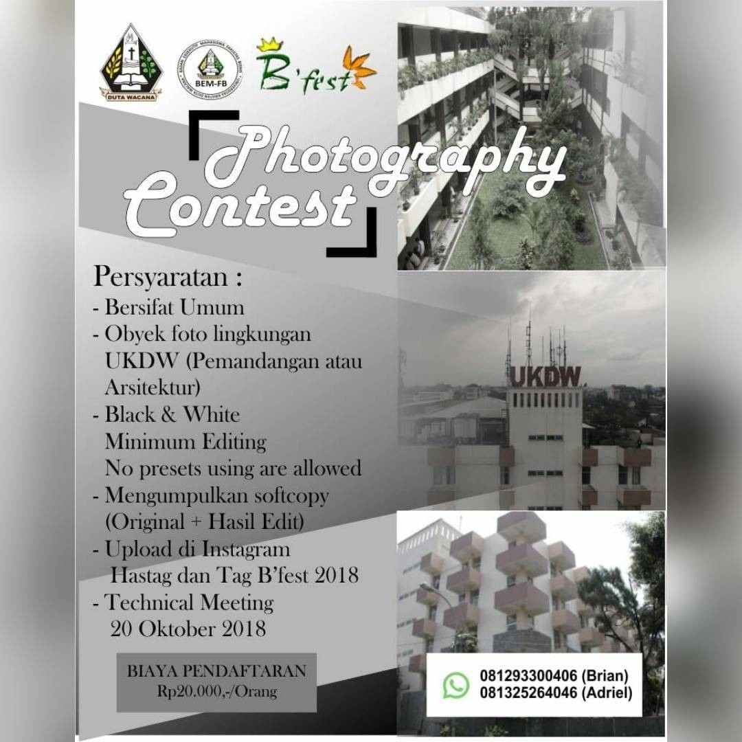 Poster Photography Competition B'fest 2018