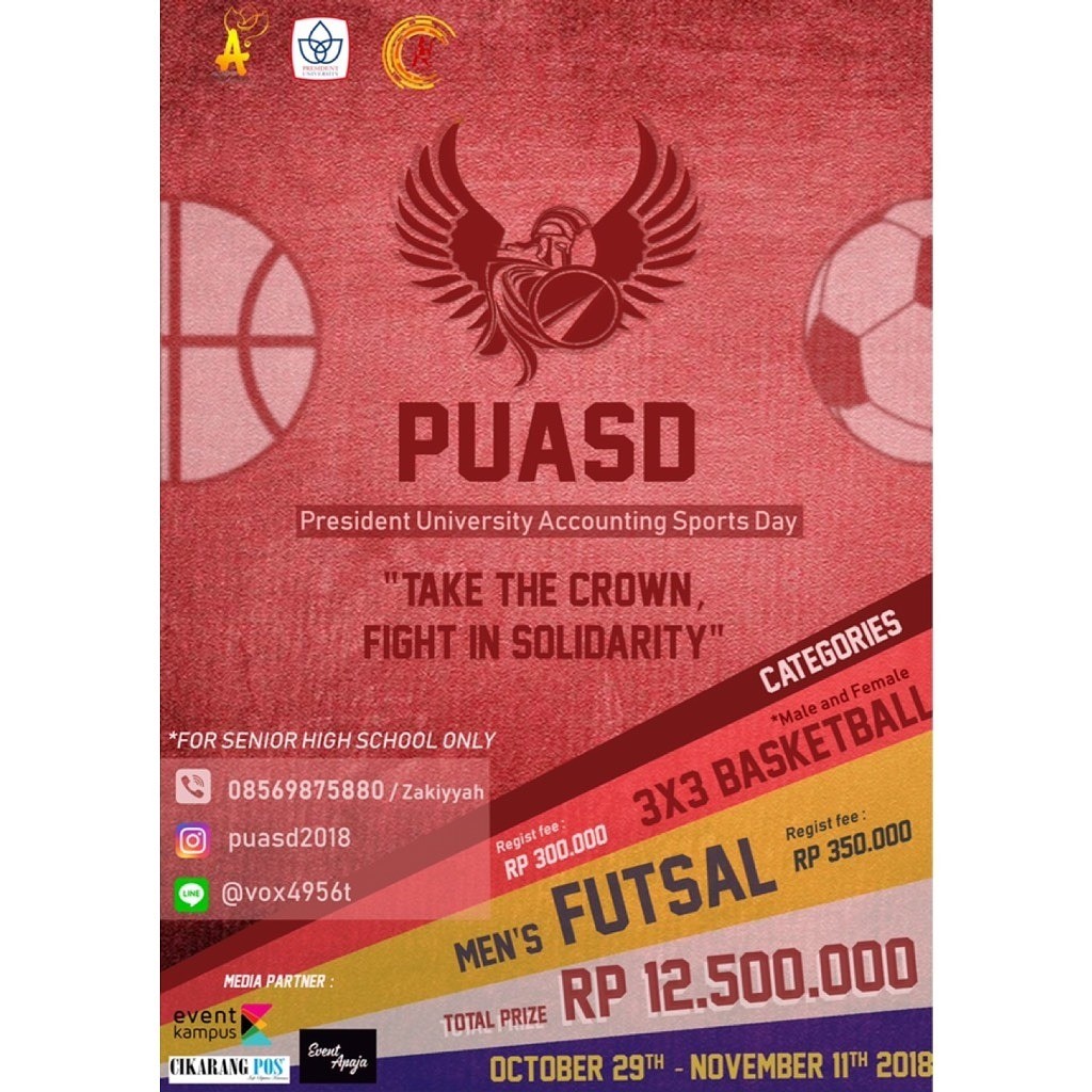 Poster President University Accounting Sport Day (PUASD)