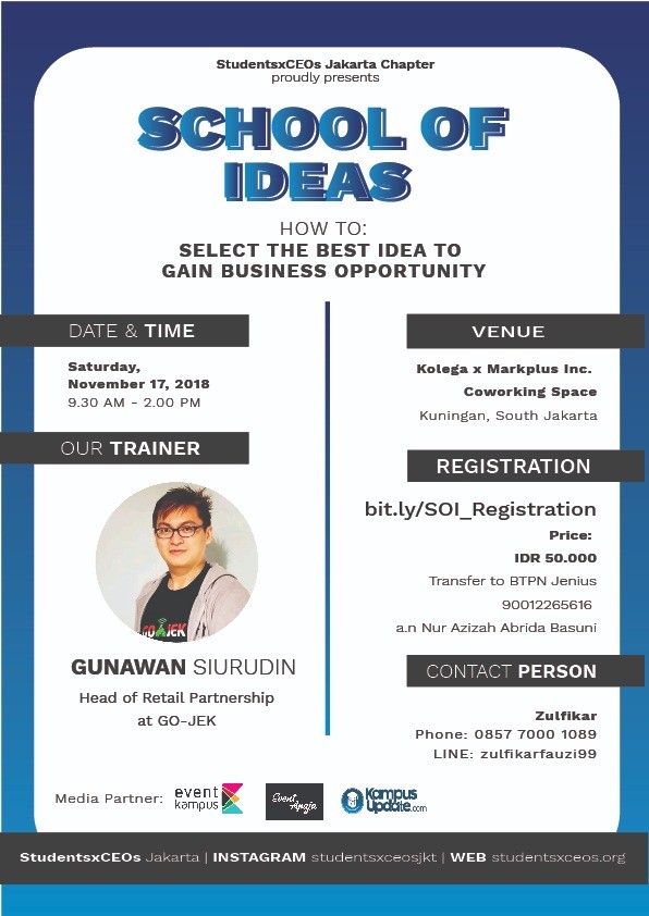 Poster School of Ideas [How to: Select the best idea to gain business opportunity]