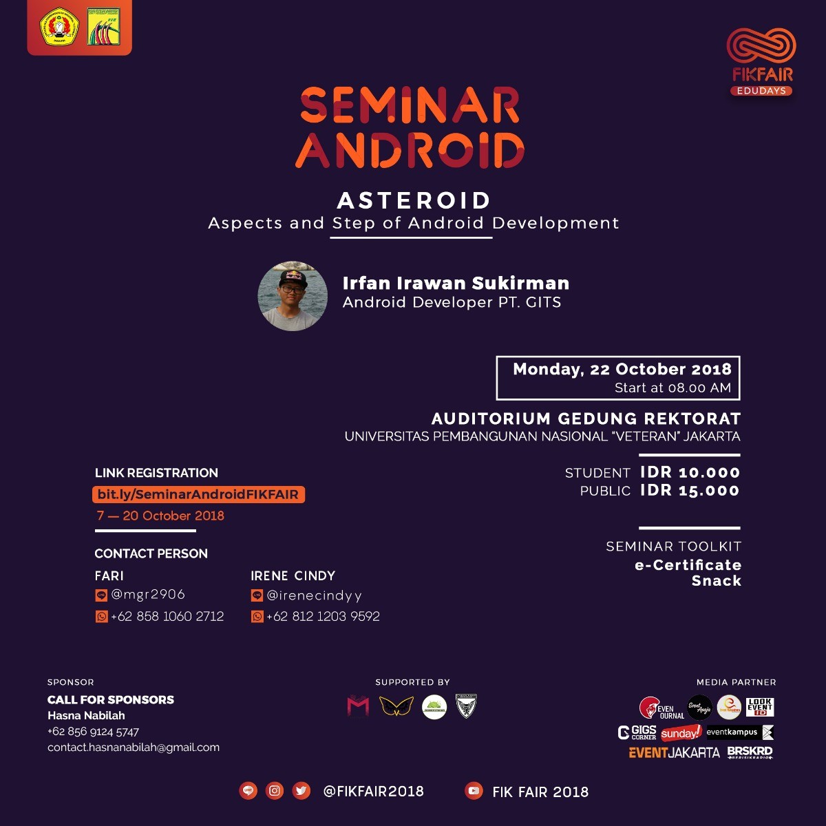 Poster Seminar Android x Opening FIK FAIR 2018