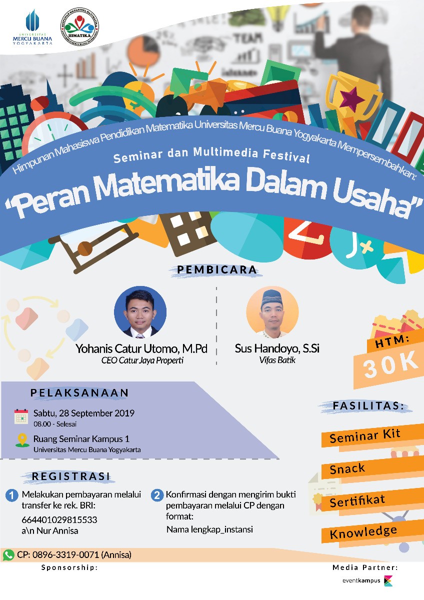 Poster Seminar dan Multimedia Festival "Peran Matematika Dalam Usaha"