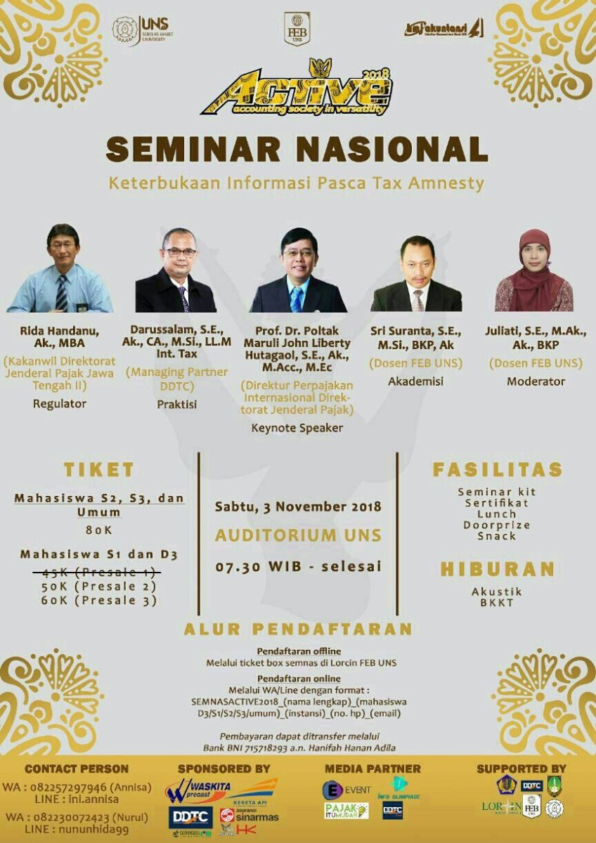 Poster Seminar Nasional ACTIVE 2018