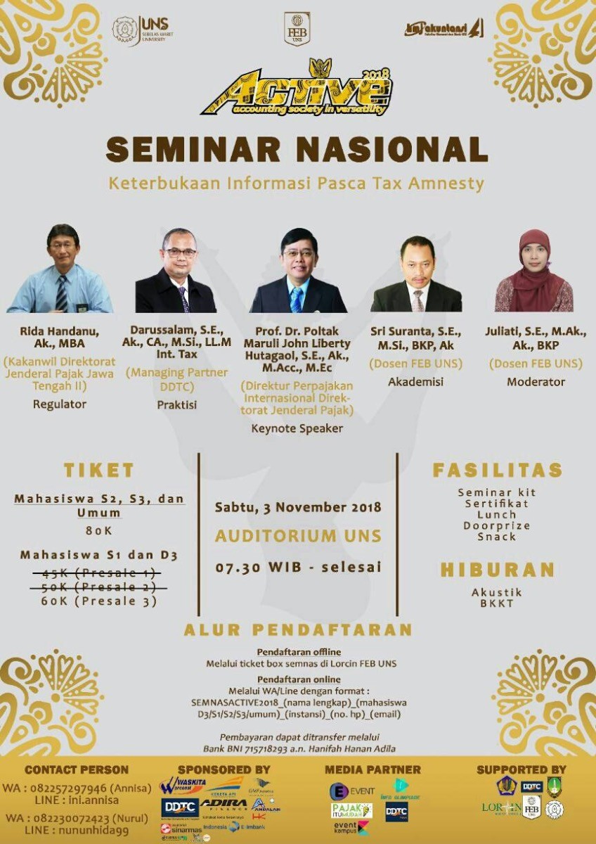 Poster Seminar Nasional ACTIVE 2018