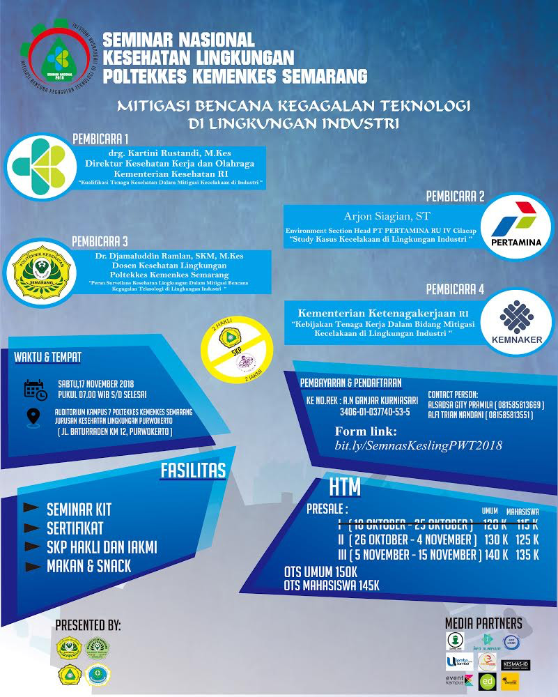 Poster Seminar Nasional Kesehatan Lingkungan 2018