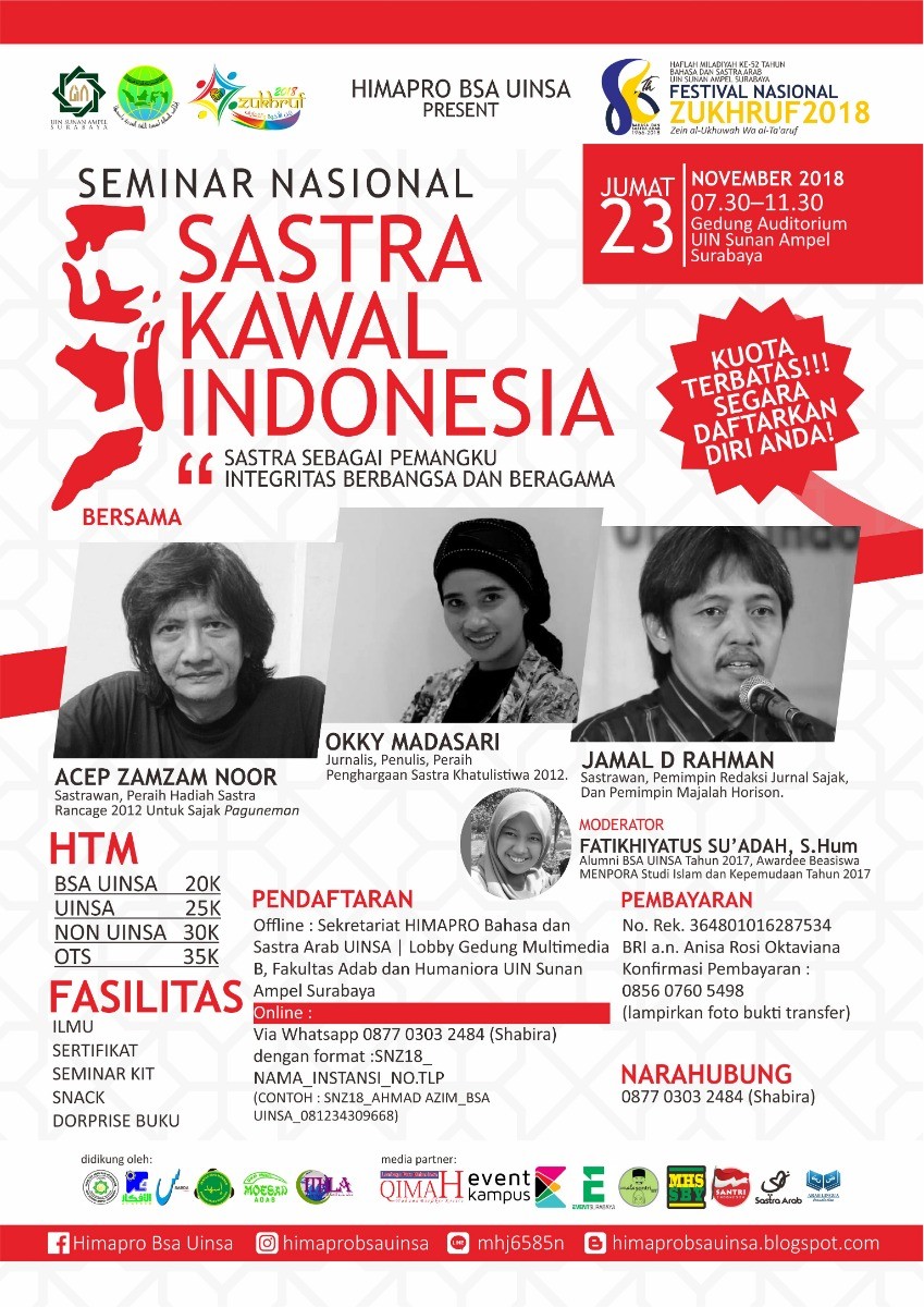 Poster Seminar Nasional "Sastra Kawal Indonesia"