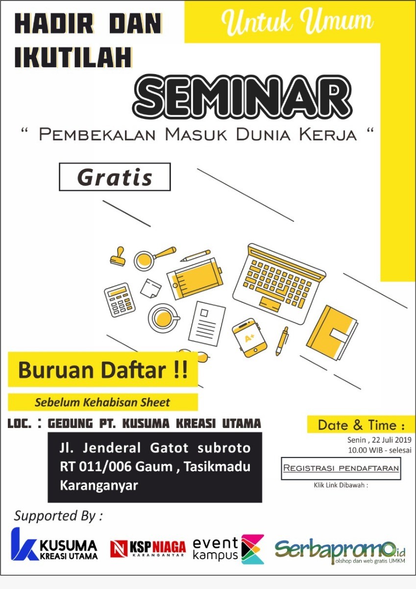 Poster Seminar "Pembekalan Masuk Dunia Kerja"