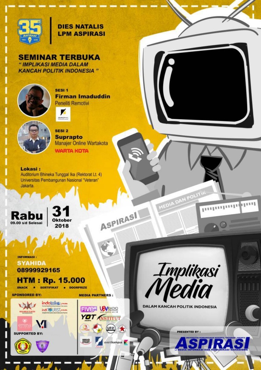 Poster Seminar Umum : Implikasi Media dalam Kancah Politik Indonesia