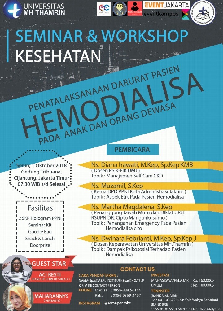 Poster Seminar & workshop kesehatan penatalaksanaan darurat pasien Hemodialisa pada anak dan orang dewasa