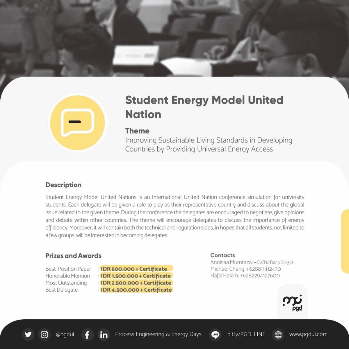 Poster Student Energy Model United Nation (SE-MUN) PGD UI 2020