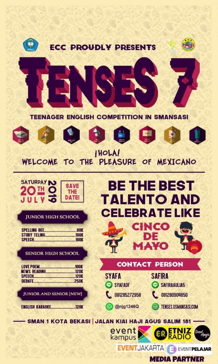 Poster Teenager English Competition in SMANSASI (TENSES)