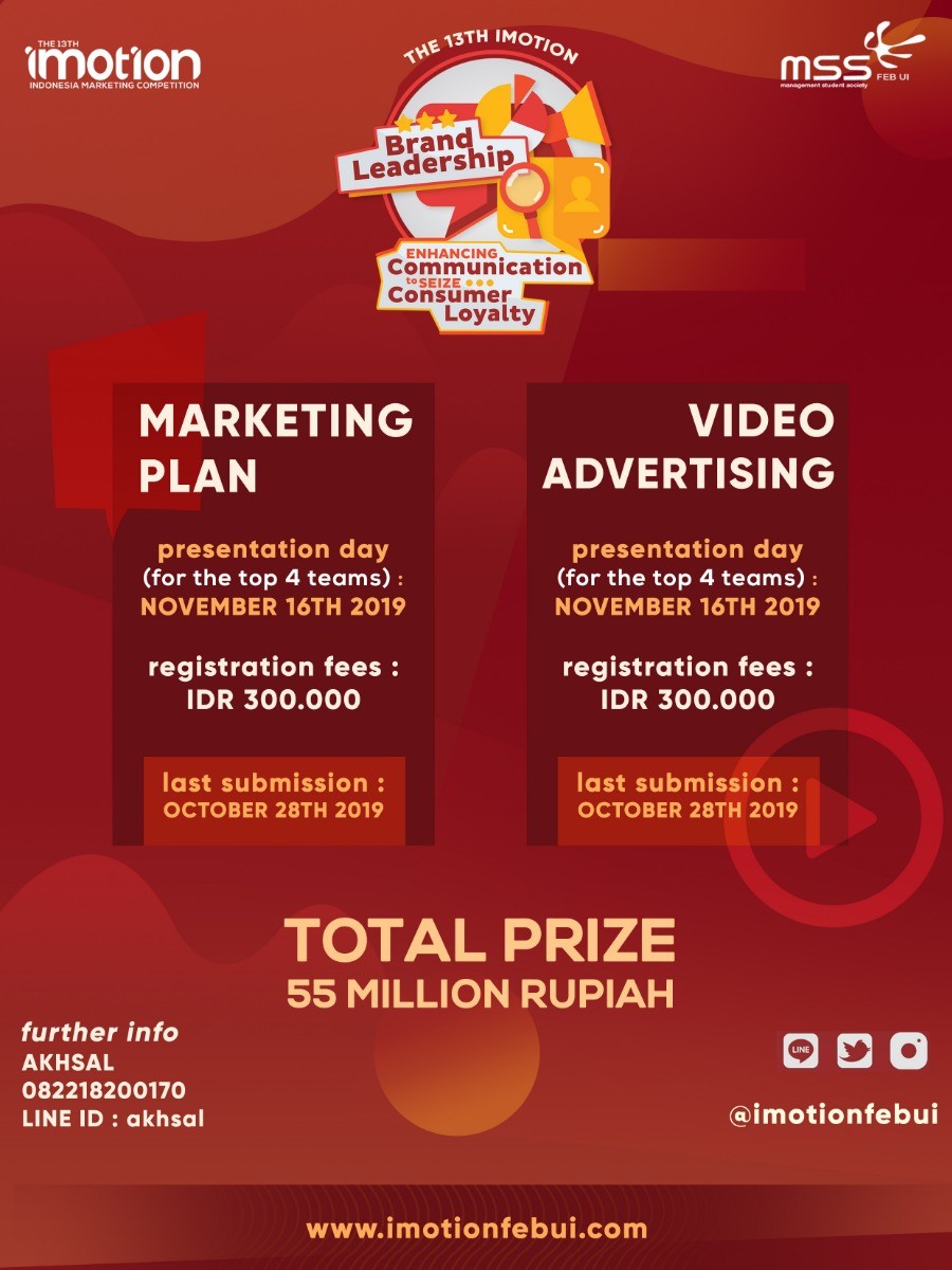 Poster The 13th Indonesia Marketing Competition (Imotion)