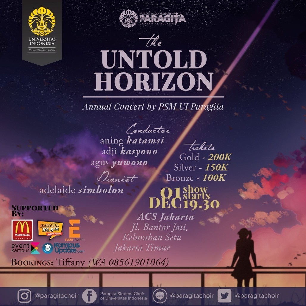 Poster The Untold Horizon Concert by PSM UI Paragita