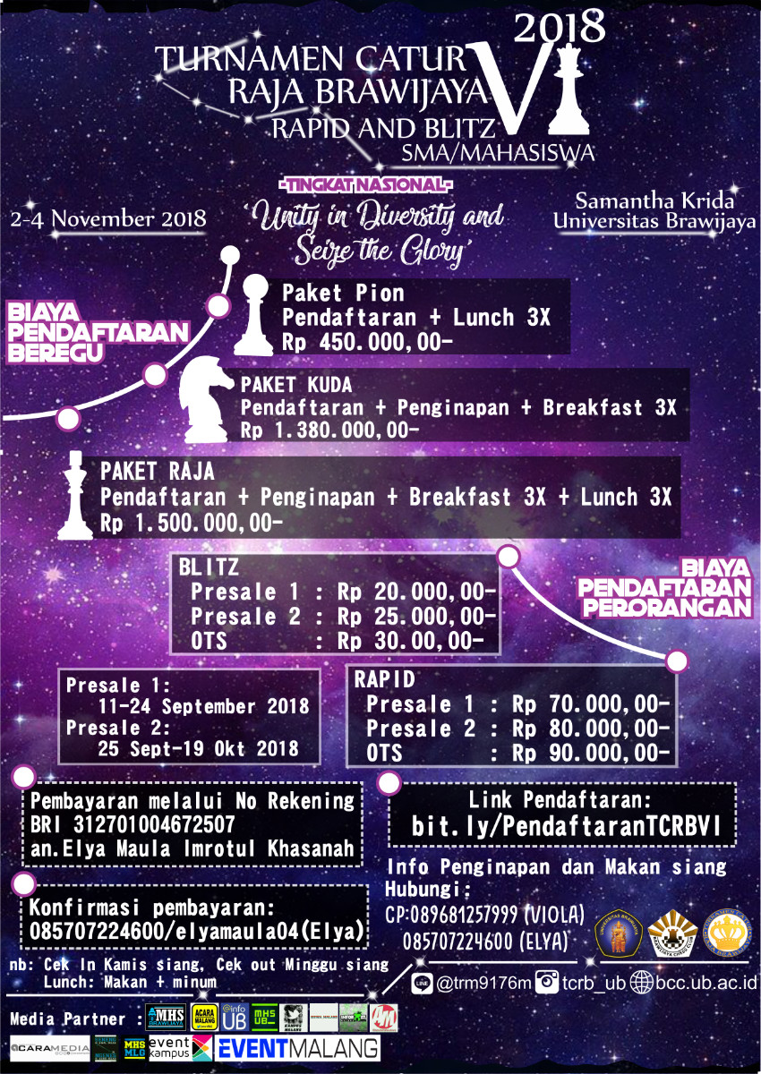 Poster TURNAMEN CATUR RAJA BRAWIJAYA VI 2018