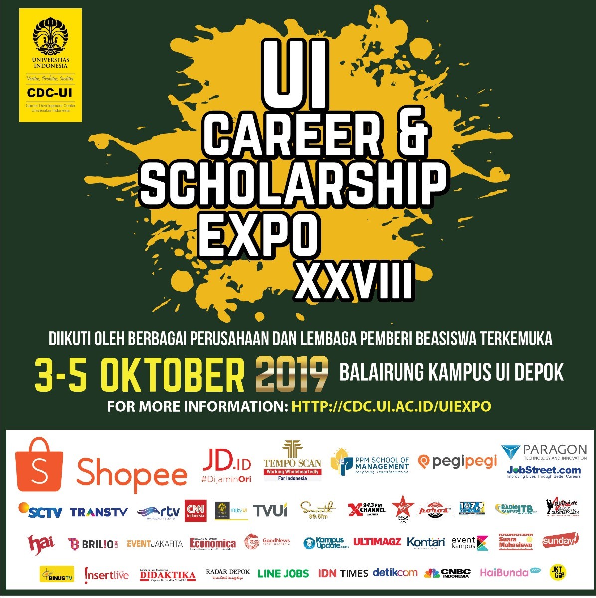 Poster UI Career and Scholarship Expo XXVIII 2019