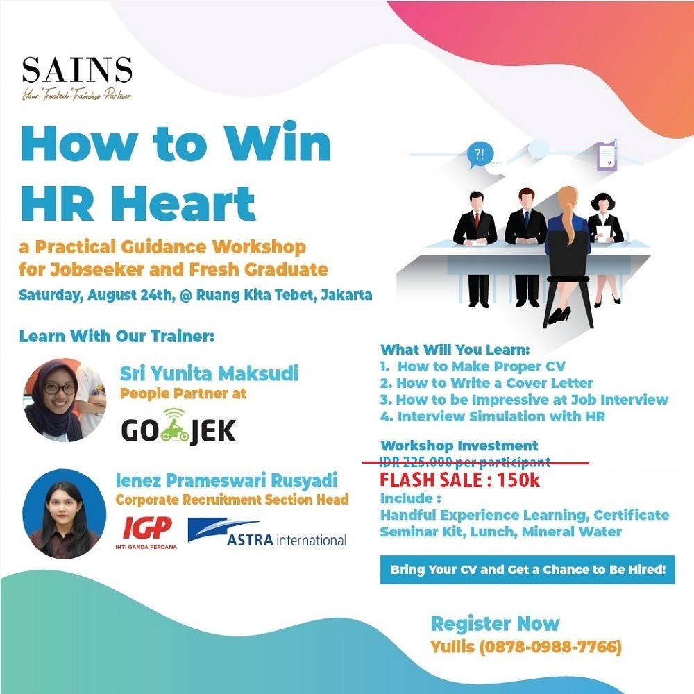 Poster Workshop How To Win HR Heart With Gojek & Astra