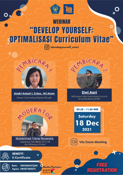 ✨Webinar "DEVELOP YOURSELF: OPTIMALISASI CV"✨