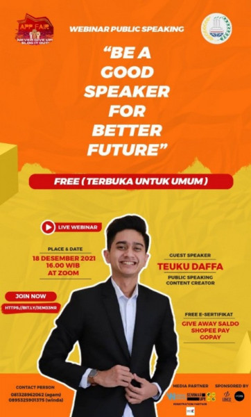 Webinar Public Speaking "Be A Good Speaker For Better Future"