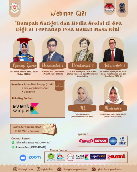 WEBINAR GIZI "Dampak Gadget dan Media Sosial di Era Digital terhadap Pola Makan Masa Kini"