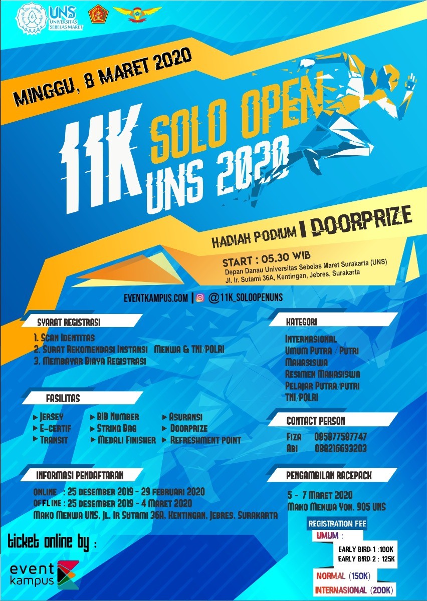 Poster 11K SOLO OPEN UNS 2020